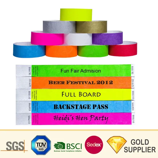 Cheap Custom Logo Tyvek ID RFID Wrist Band Bracelet Waterproof Printing Hospital Identification VIP Disposable Passive RFID DuPont Paper Tag Wristband Event