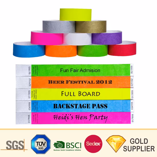 Cheap Custom Logo Tyvek ID RFID Wrist Band Bracelet Waterproof Printing Hospital Identification VIP Disposable Passive RFID DuPont Paper Tag Wristband Event