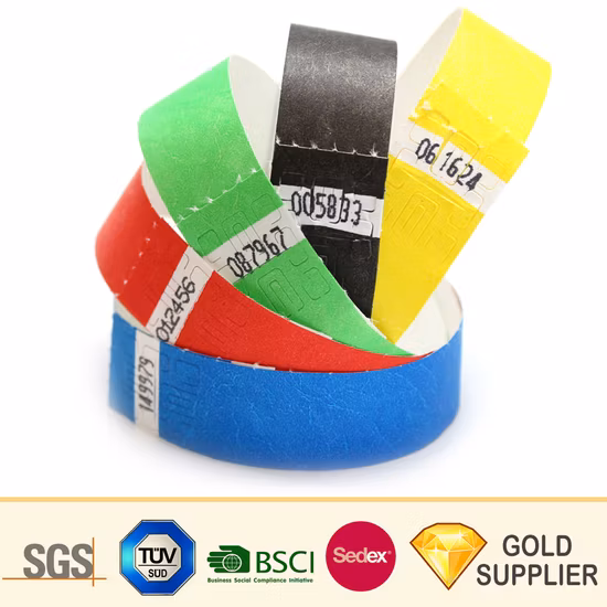 Barato Logotipo personalizado Tyvek ID RFID Muñequera Pulsera Impresión a prueba de agua Identificación de hospital VIP Desechable Pasivo RFID DuPont Etiqueta de papel Muñequera Evento