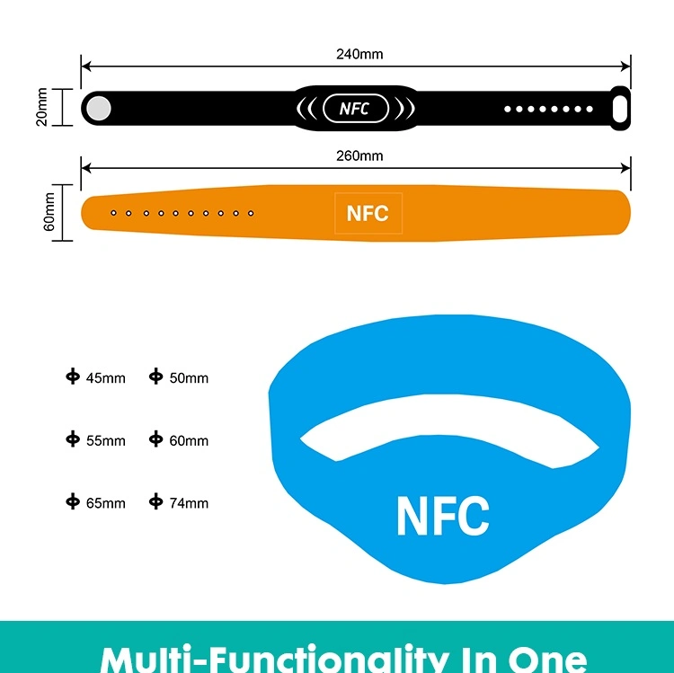 IC Chip F08 MIFARE S50 Ultralight OEM Design Factory Silicone Wristband