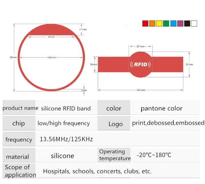 New Arrival RFID Smart Silicon Wristband Sensor Chip Waterproof NFC Bracelet Custom Logo Silicone RFID Wristband