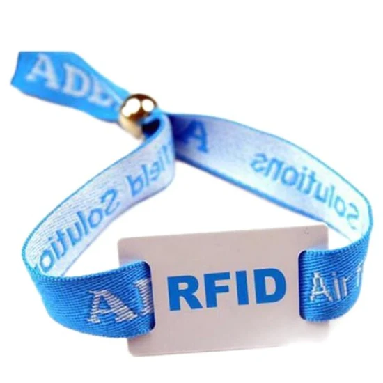 Pulsera tejida de nailon/poliéster RFID con etiqueta mini RFID/NFC en control de acceso