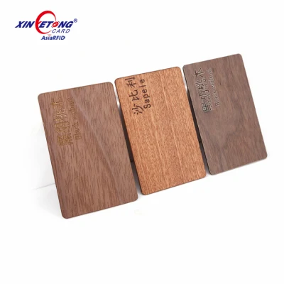 Eco Friendly Custom Logo Impreso Smart NFC Wood Hotel Key Card Tarjeta de madera RFID reciclada pasiva