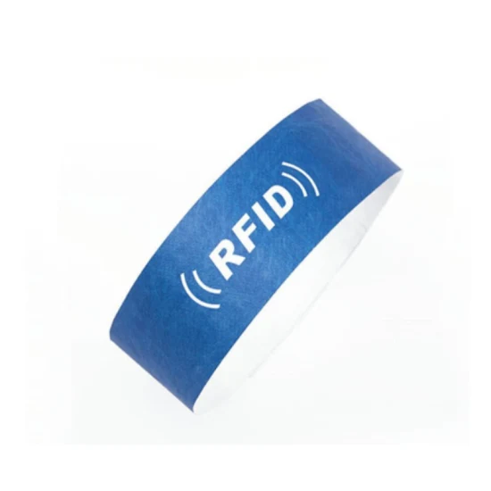 Impresión personalizada impermeable 13,56 MHz NFC Chip RFID papel térmico desechable pulsera UHF 869-960 MHz pulsera de largo alcance con adhesivo